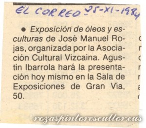 1984-11-25 Anuncio exposicion Sala Gran Via