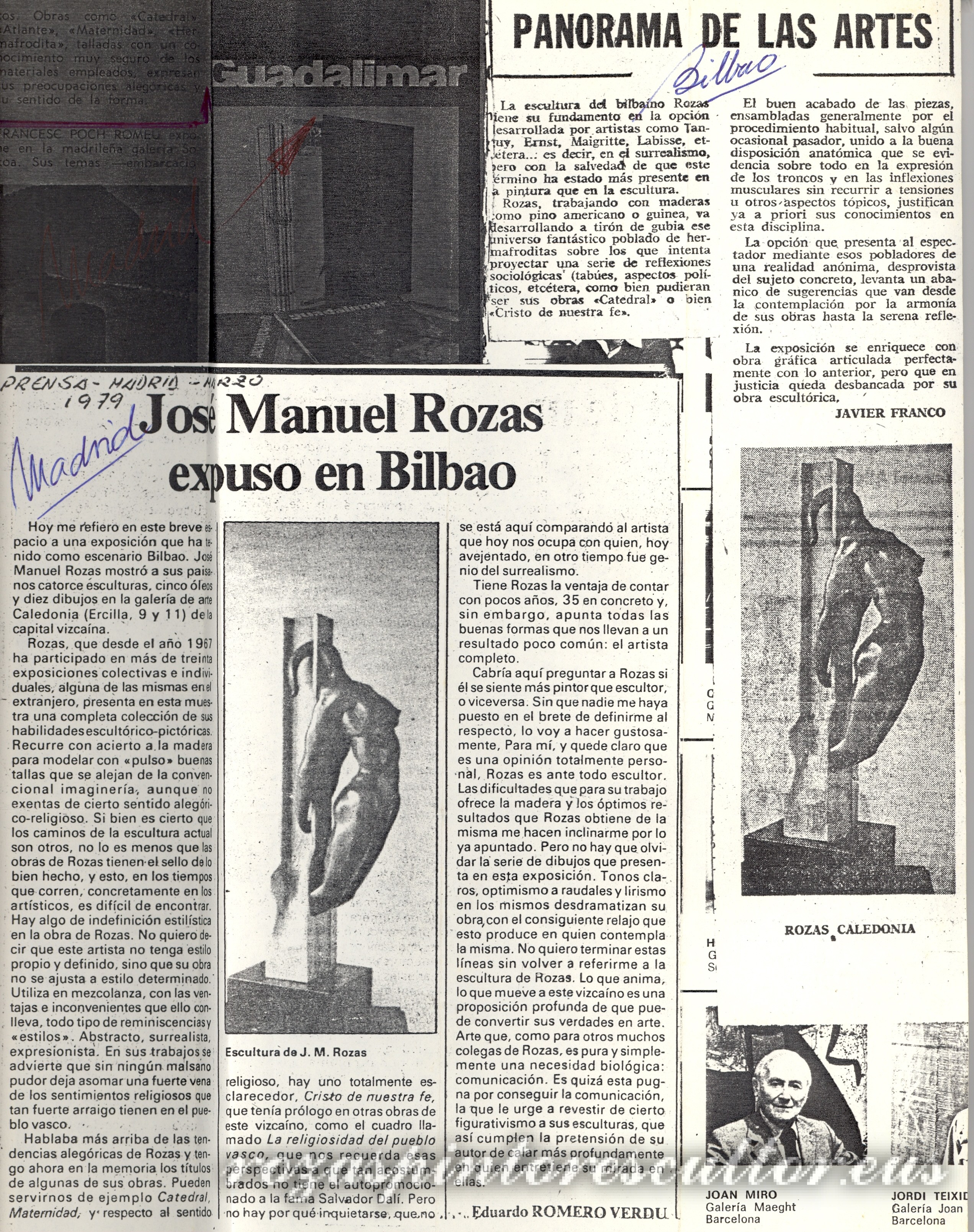 1979 JM Rozas expuso en Bilbao – Eduardo Romero Verdu