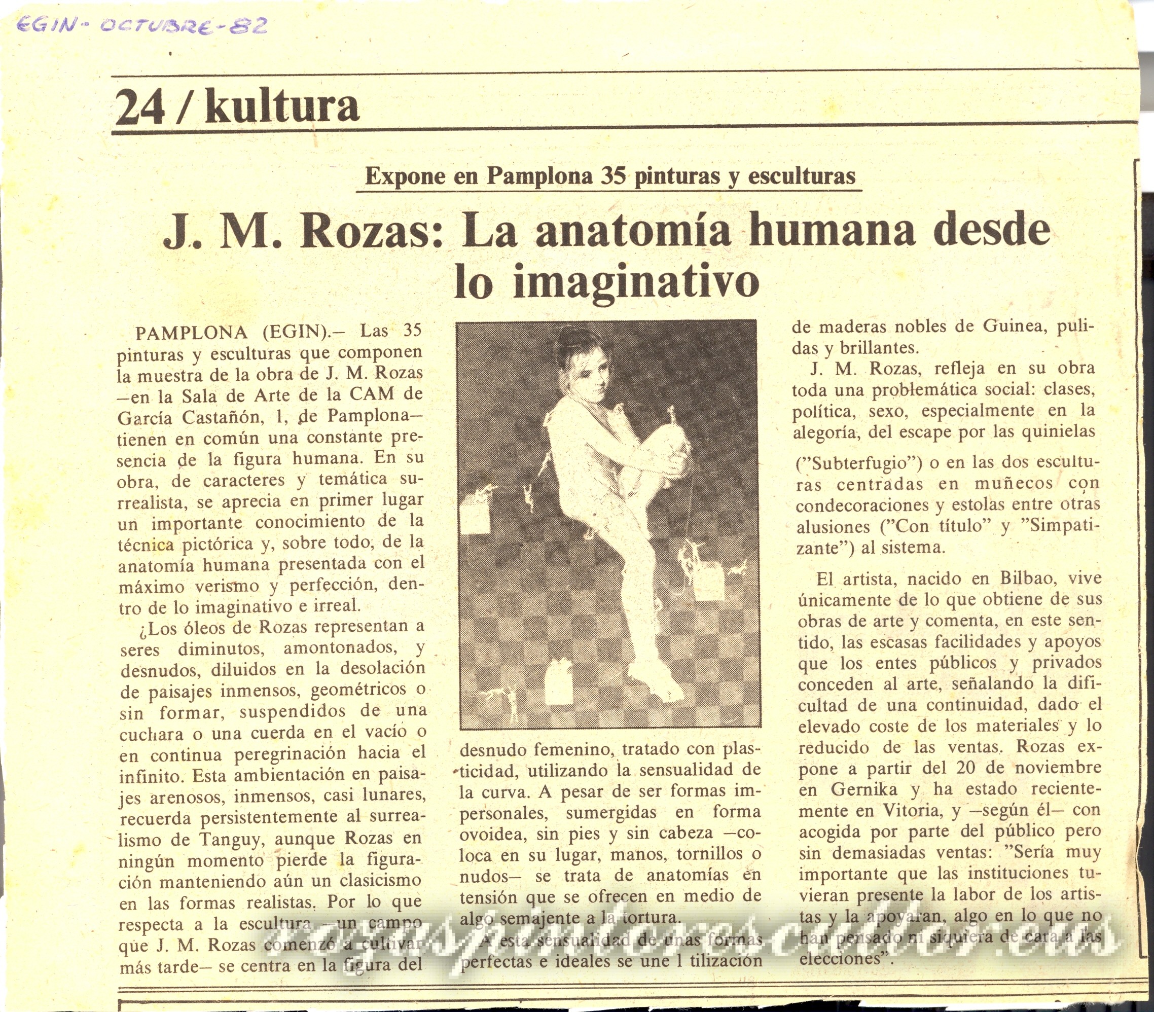 1982 Egin – J.M Rozas: La anatomía humana desde lo imaginativo