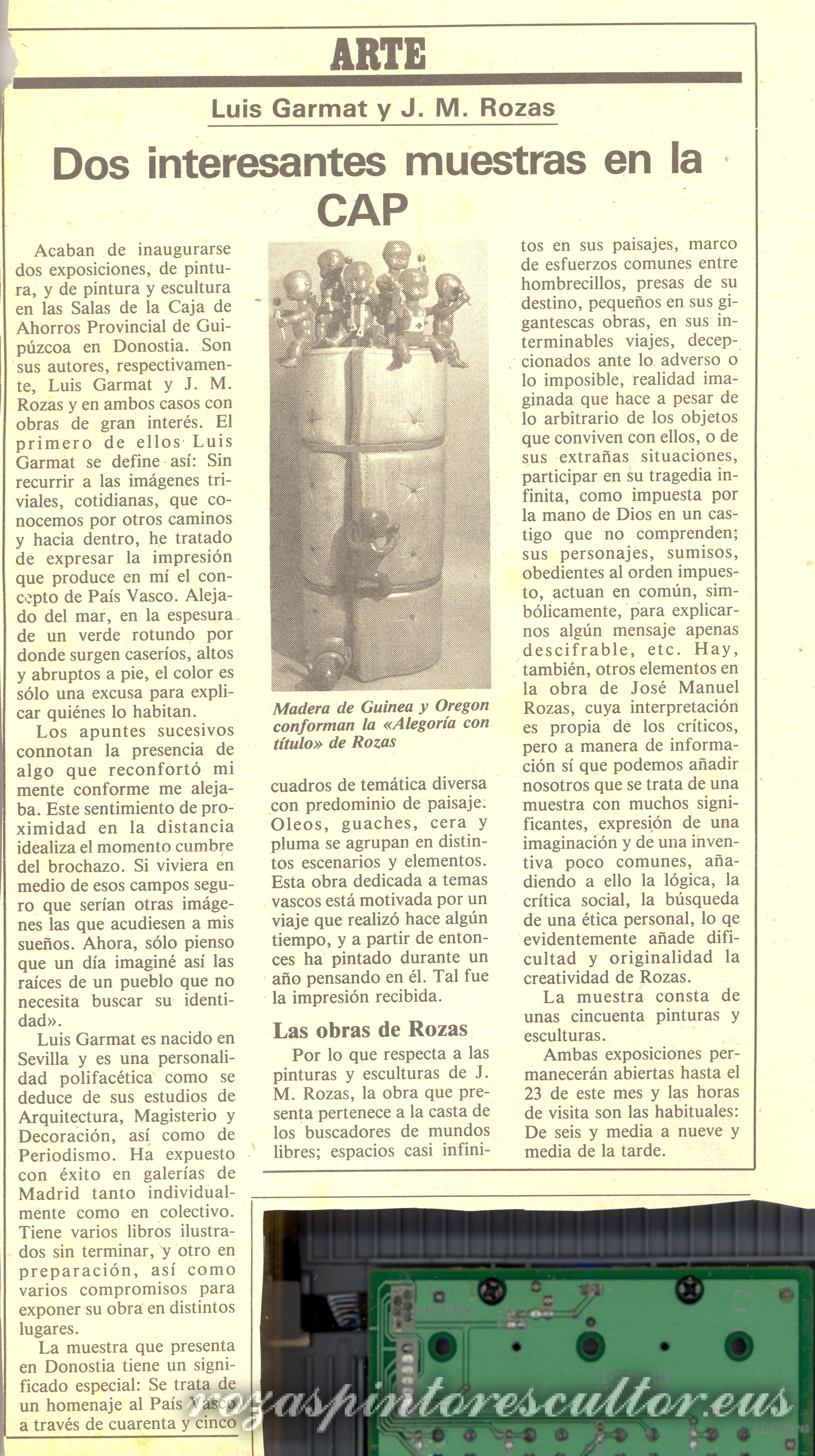 1982 Dos interesantes muestras en la CAP – Donostia