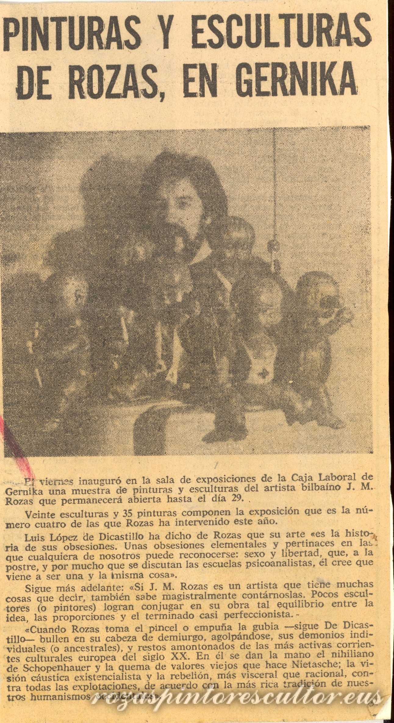 1982 El Correo – Pinturak eta eskulturak  Jose Manuel Rozas-en Gernikan
