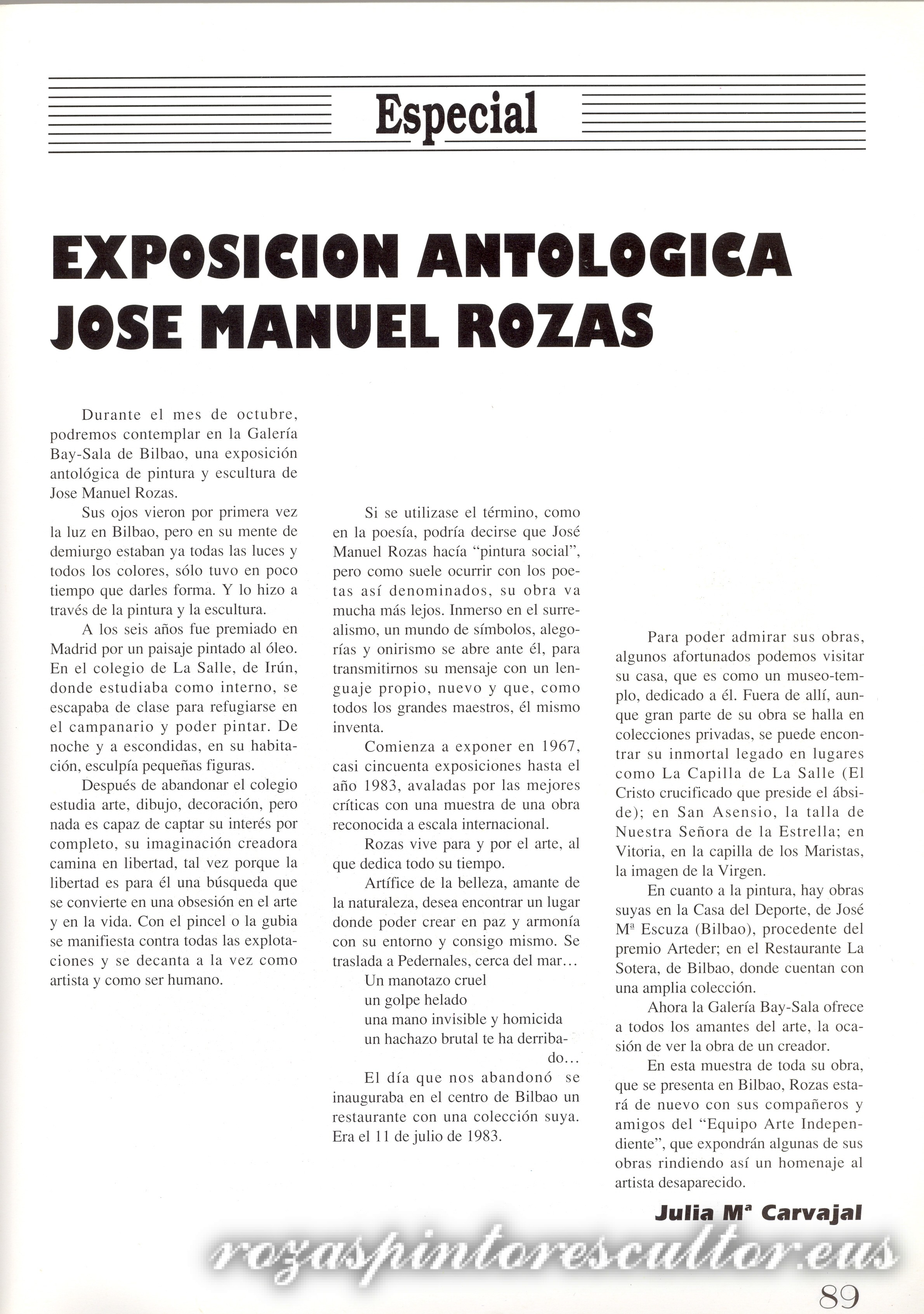 1992 Buenas Noticias – Jose Manuel Rozas Erakusketa antologikoa
