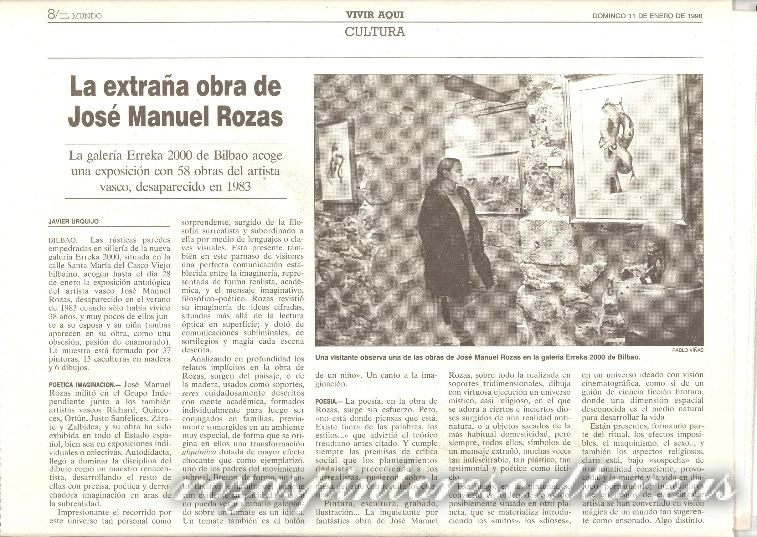 1998 El Mundo – The strange work of Jose Manuel Rozas – Javier Urquijo