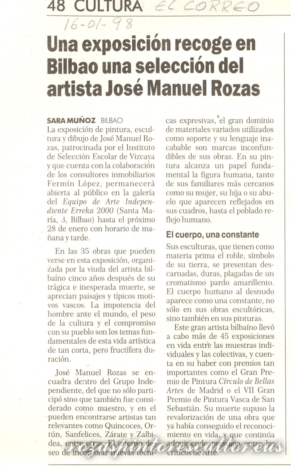 1998 El Correo – Jose Manuel Rozas selection – Sara Muñoz